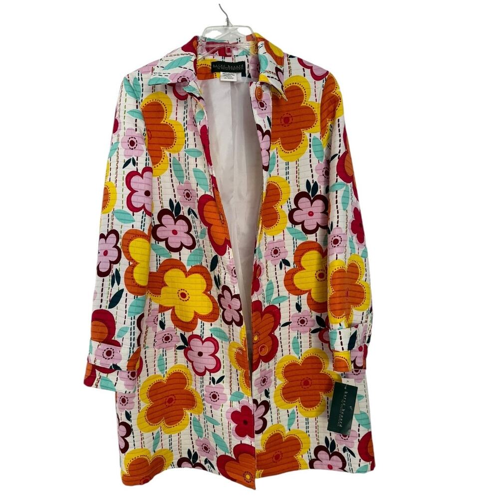 NWT Y2K Harvé Benard Floral Raincoat Size 14 – Retro Mod Flower Print vintage - Picture 6 of 16